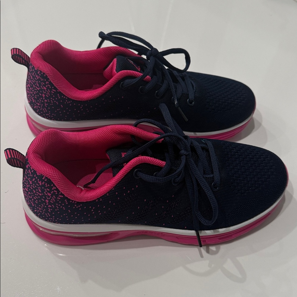 Navy and Pink Athletic Sneakers